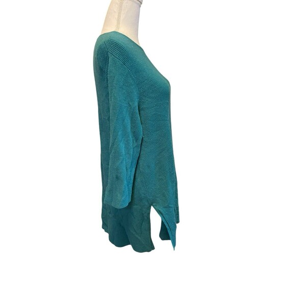 J Jill Womens Sweater Petite L Green Wool Blend Knit Tunic Lightweight a24 - Picture 4 of 9